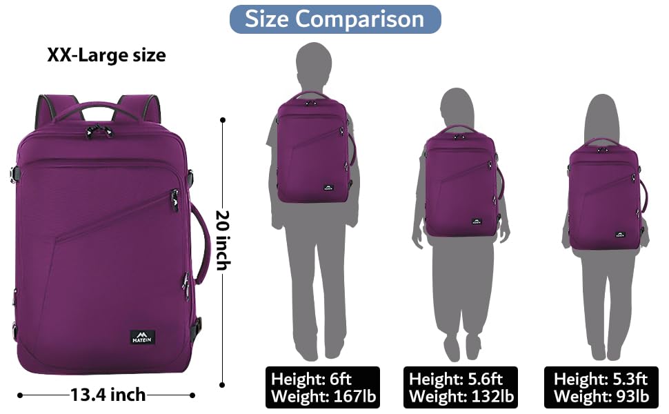 Foto 4 pulgar | Mochila De Viaje Matein Large Morada Resistente Al Agua 50l - Venta Internacional.