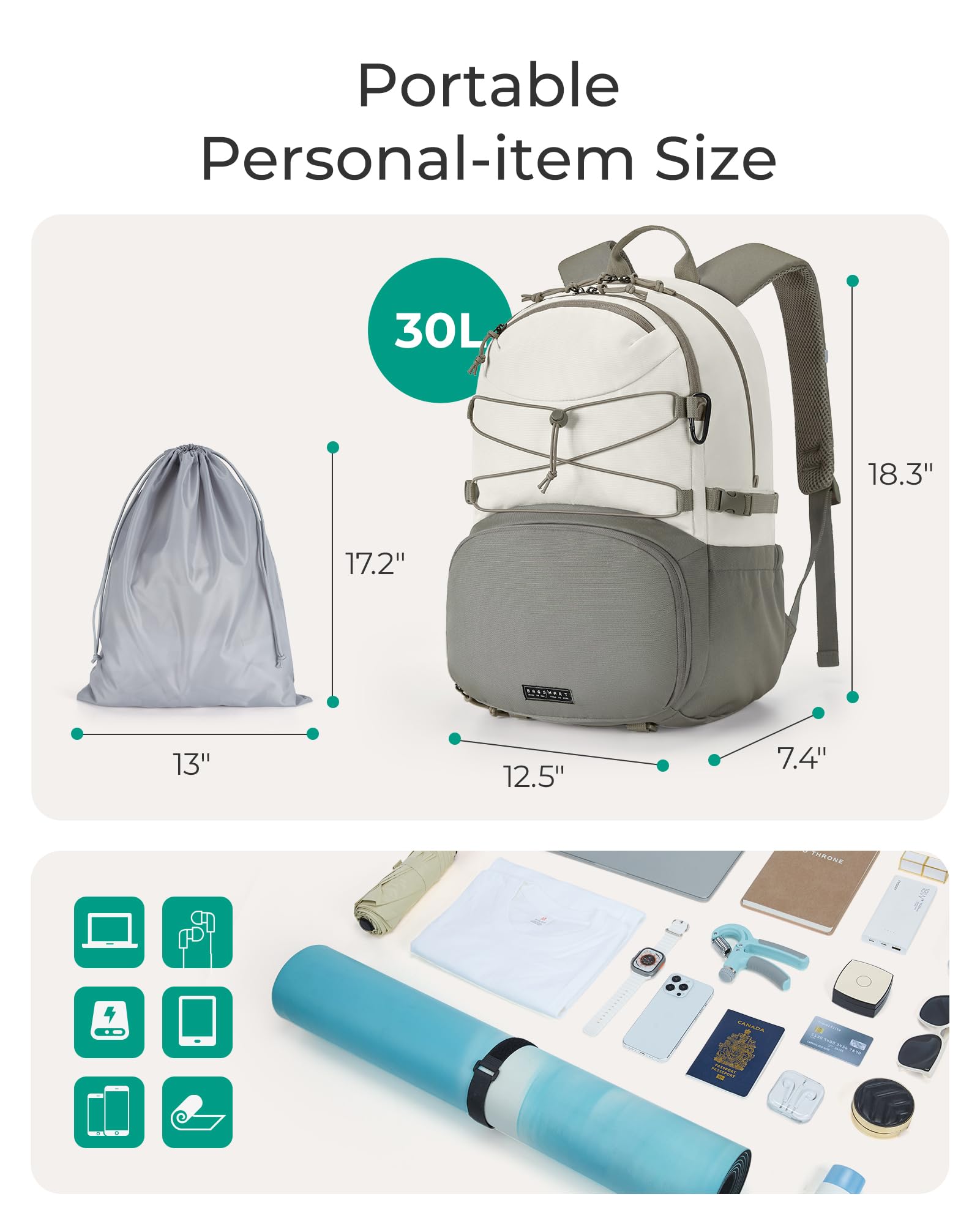 Foto 7 pulgar | Mochila Bagsmart Negra-Venta Internacional
