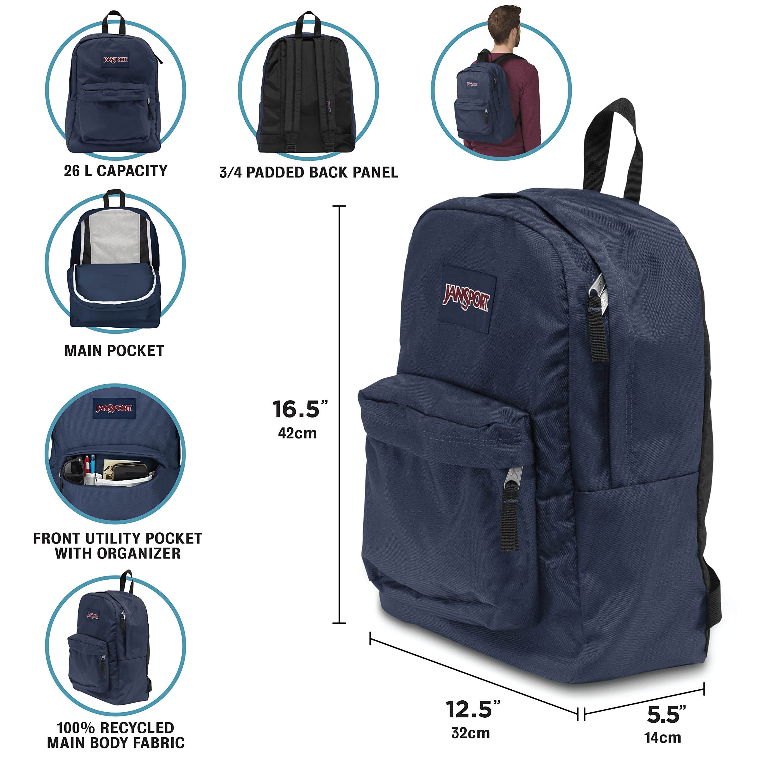 Foto 4 pulgar | Mochila Jansport Superbreak One, Duradera Y Ligera Para Eventos - Venta Internacional.