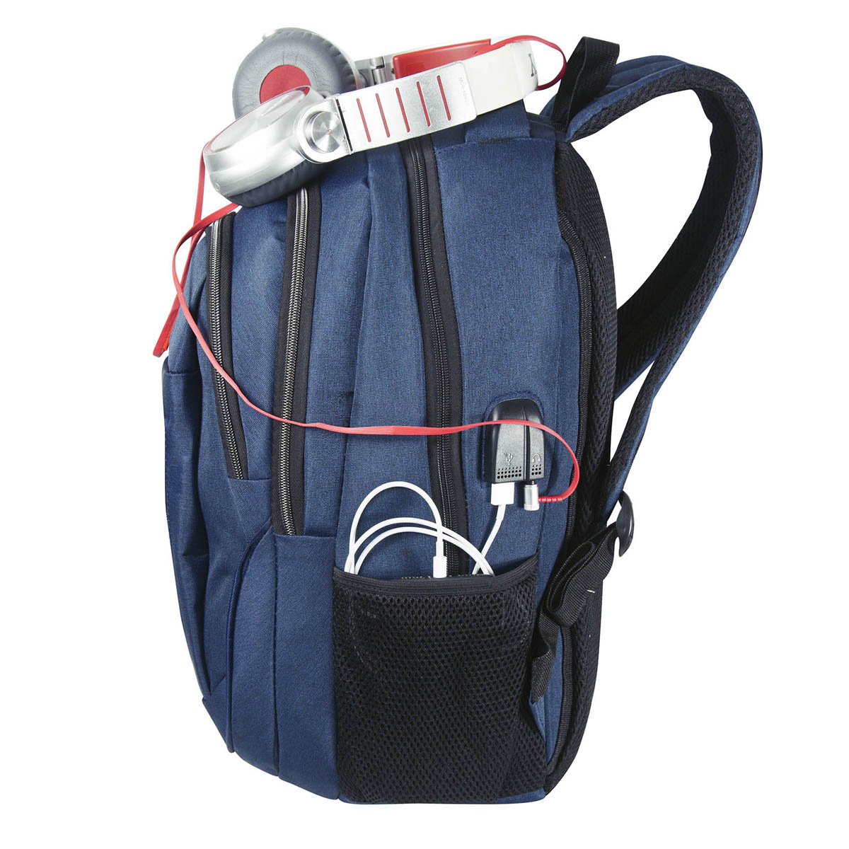 Foto 7 pulgar | Mochila Gomadi Azul Tela Poliester 600d Modelo 7024005 46x30x19 Cm