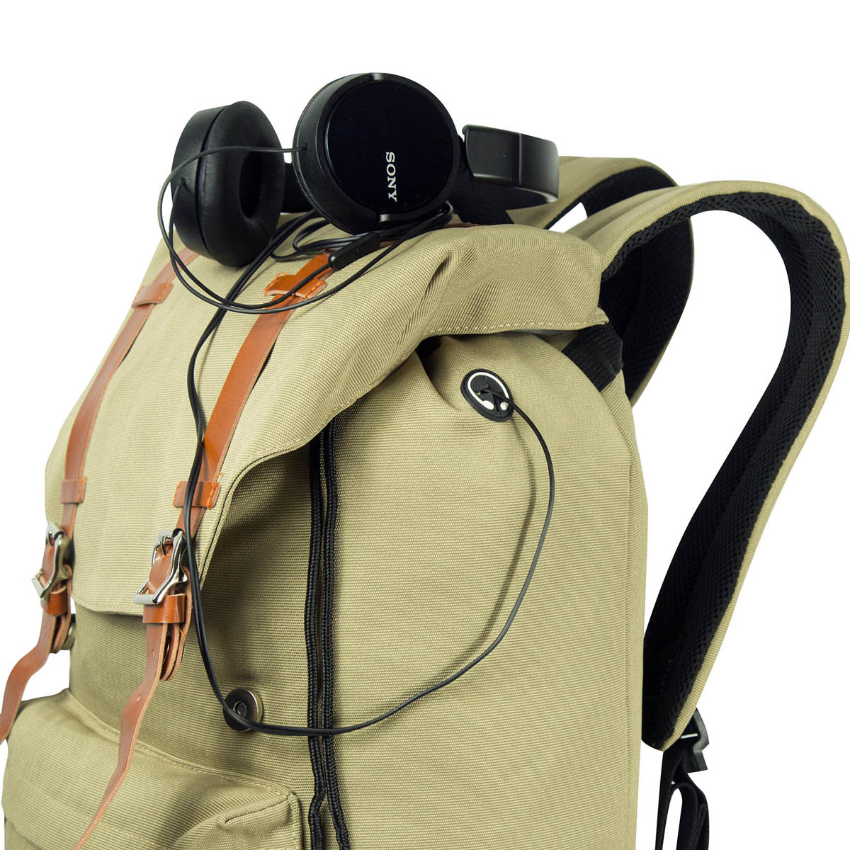 Foto 8 pulgar | Mochila Dasfour Kaki Tela Poliester 600d Modelo 7001403 48x32x16 Cm