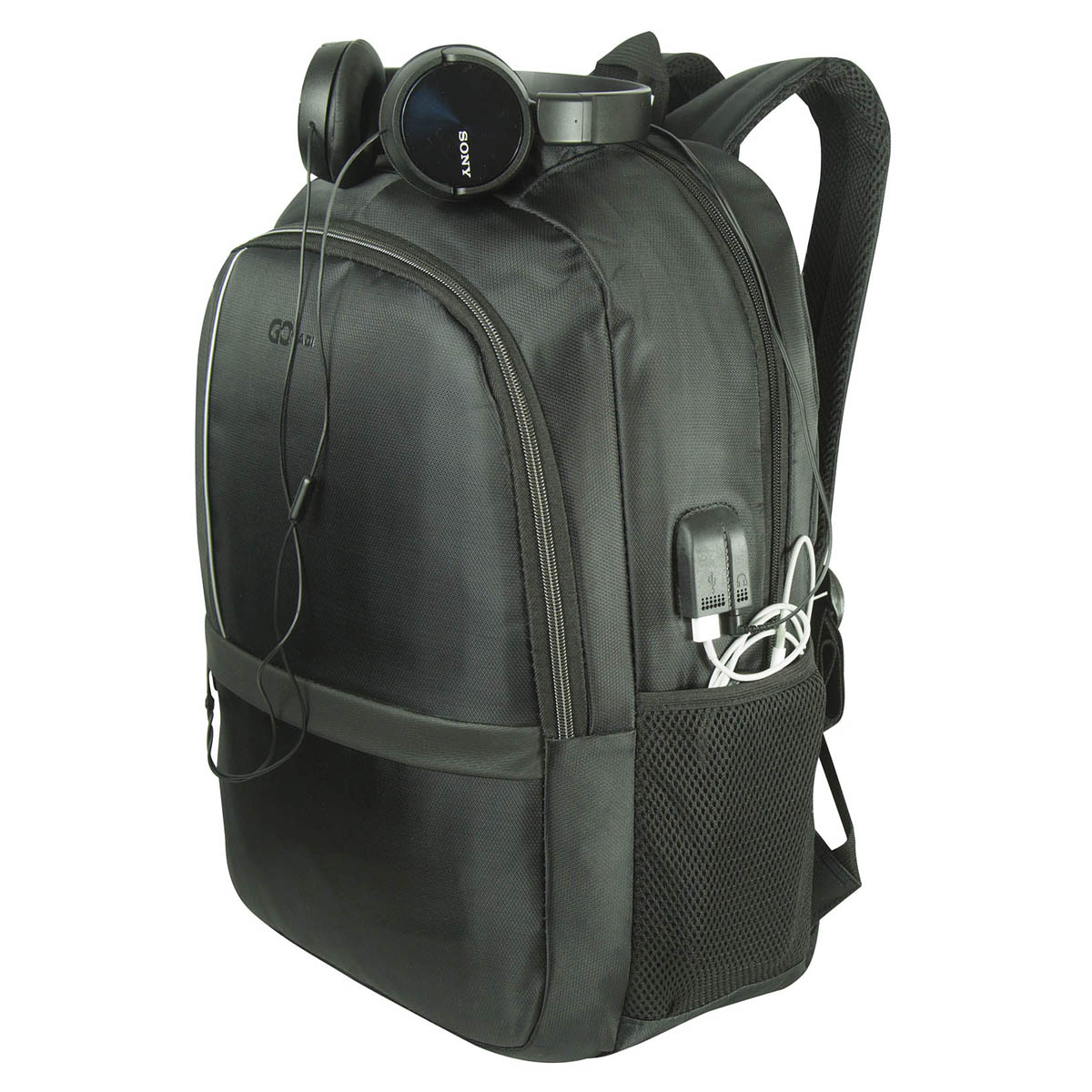 Foto 7 pulgar | Mochila Gomadi Negra Tela Poliester 600d Modelo 7051102 47x33x19 Cm