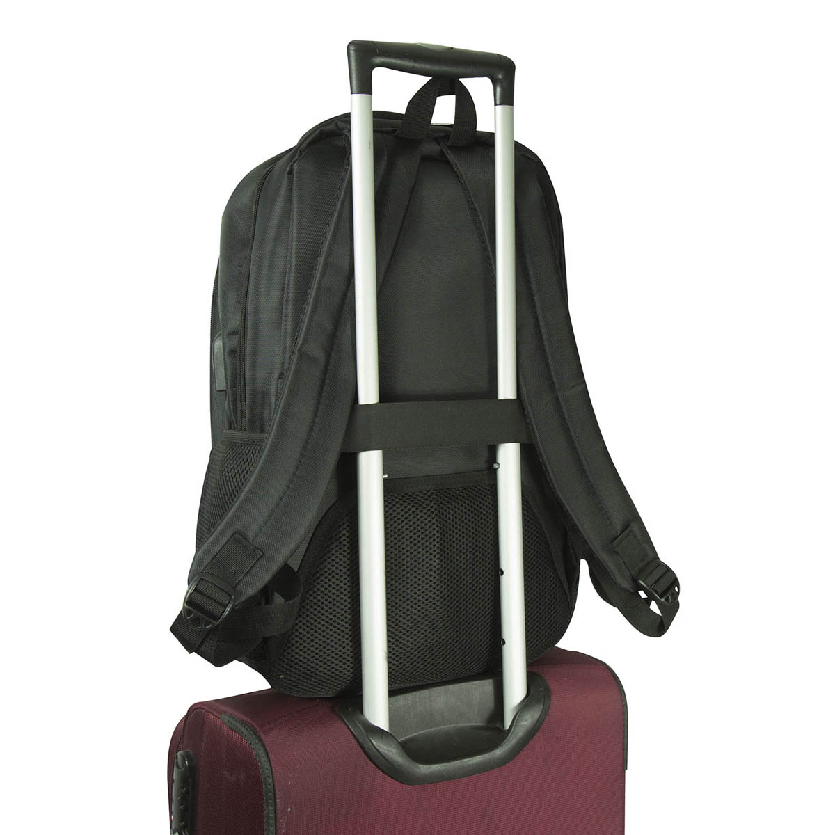 Foto 8 pulgar | Mochila Gomadi Negra Tela Poliester 600d Modelo 7051102 47x33x19 Cm