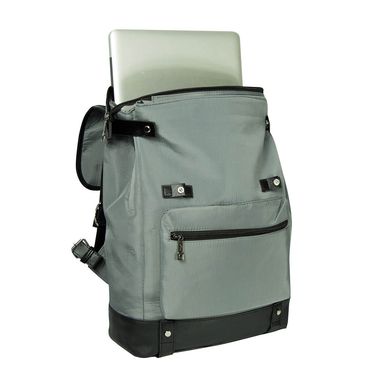 Foto 6 pulgar | Mochila Gomadi Gris Tela Poliester 600d Modelo 7077706 45x33x17 Cm