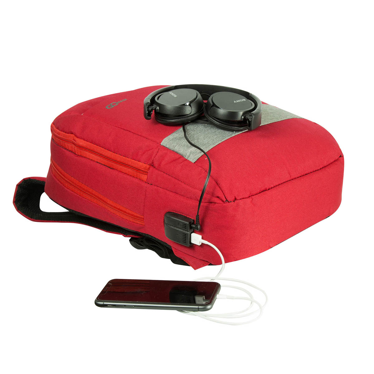 Foto 7 pulgar | Mochila Gomadi Roja Tela Poliester 600d Modelo 7072504 46x30x19 Cm