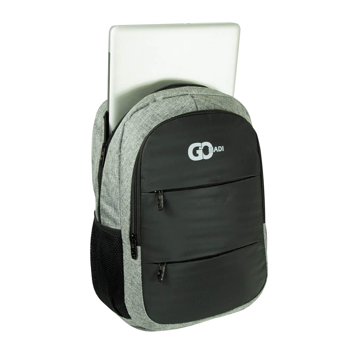 Foto 6 pulgar | Mochila Gomadi Gris Negro Tela Poliester 600d Modelo 70201 45x32x17 Cm