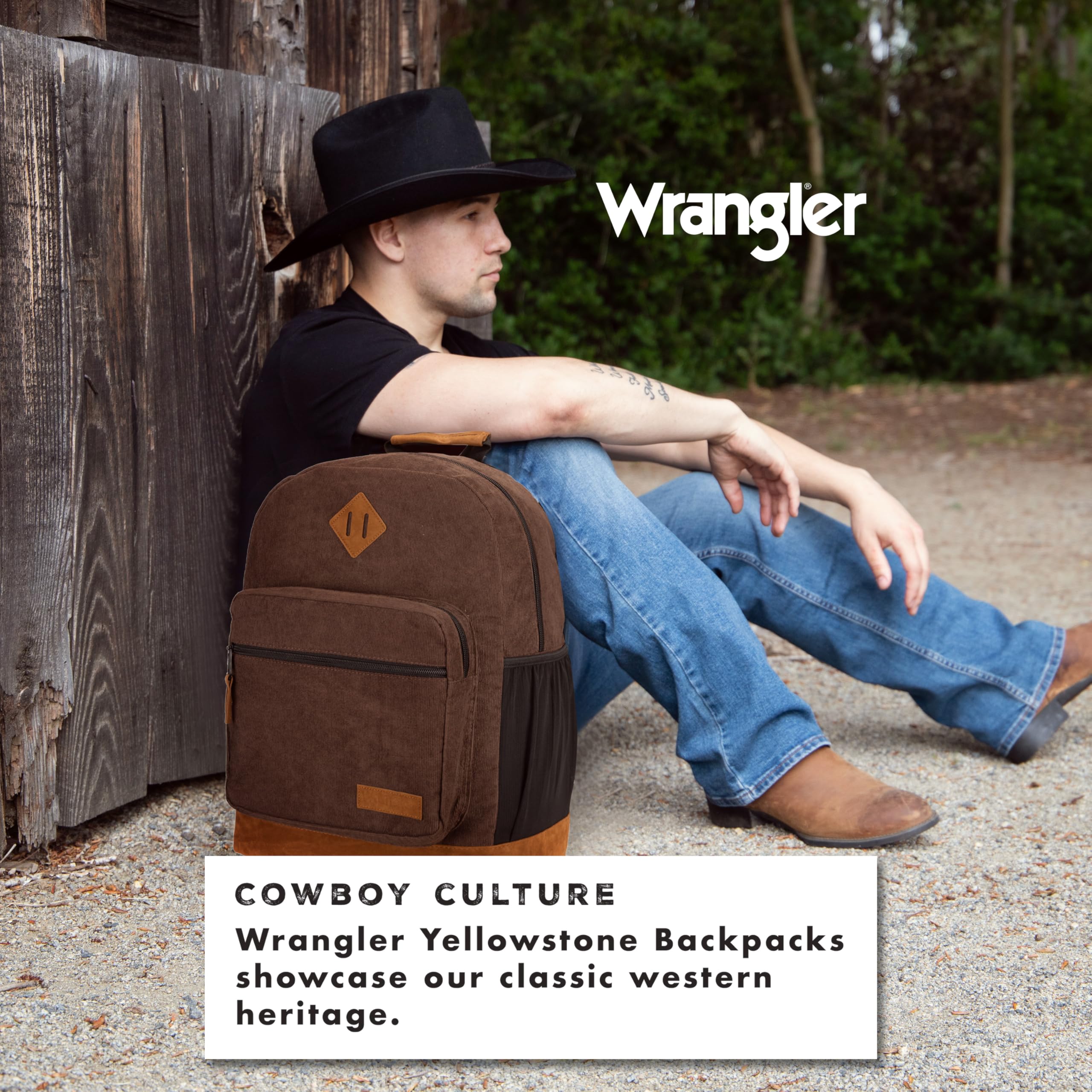 Foto 5 pulgar | Mochila Wrangler Yellowstone Western Style de Pana Marrón - Venta Internacional