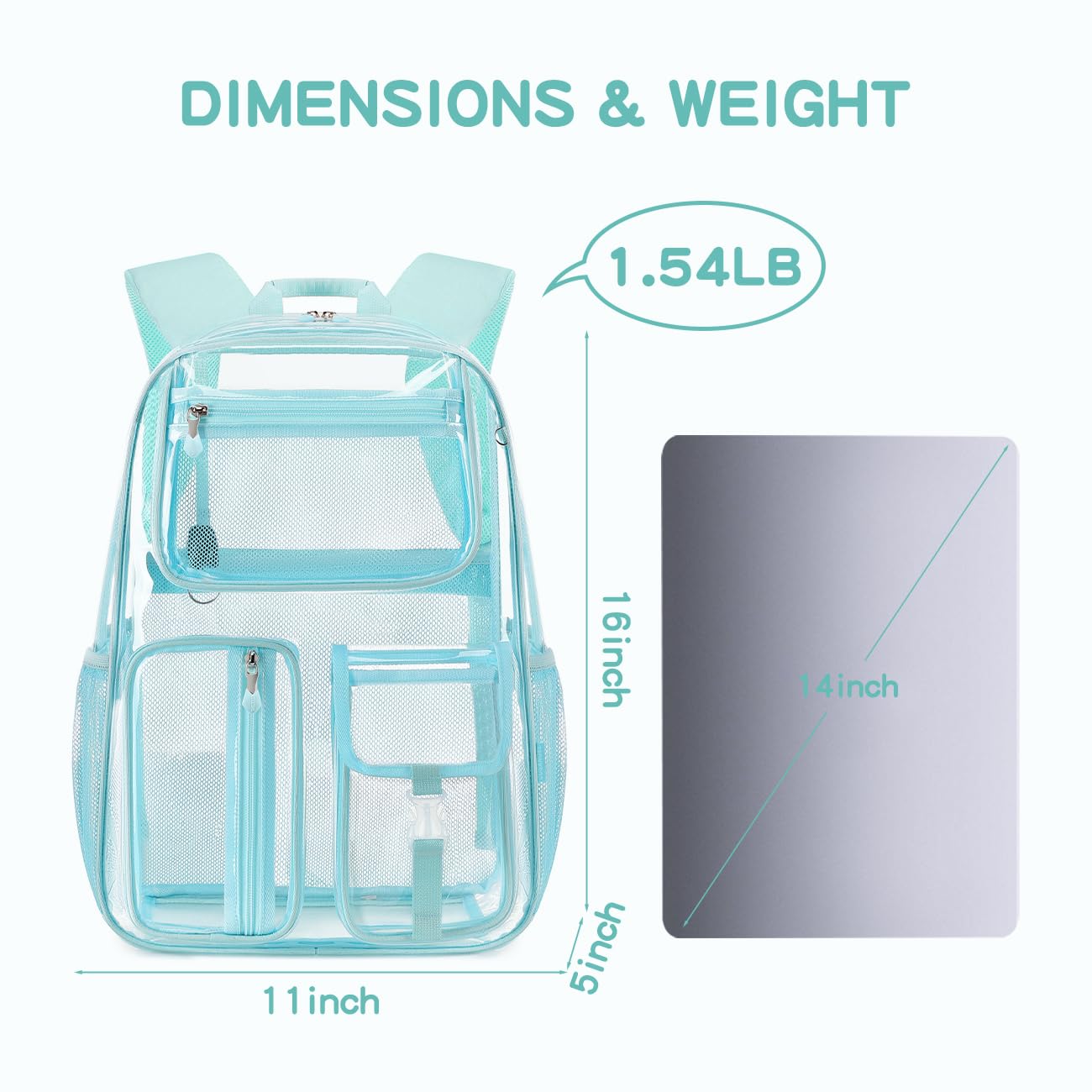 Foto 8 pulgar | Mochila Cusangel Clear Light Blue 40x28x13cm Tpu - Venta Internacional