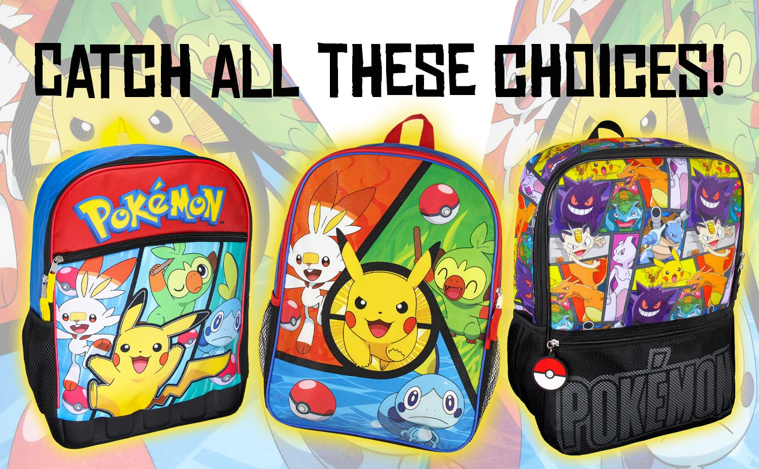 Foto 5 | Mochila Bioworld Pokémon Sword And Shield Starters, 16 L - Venta Internacional.