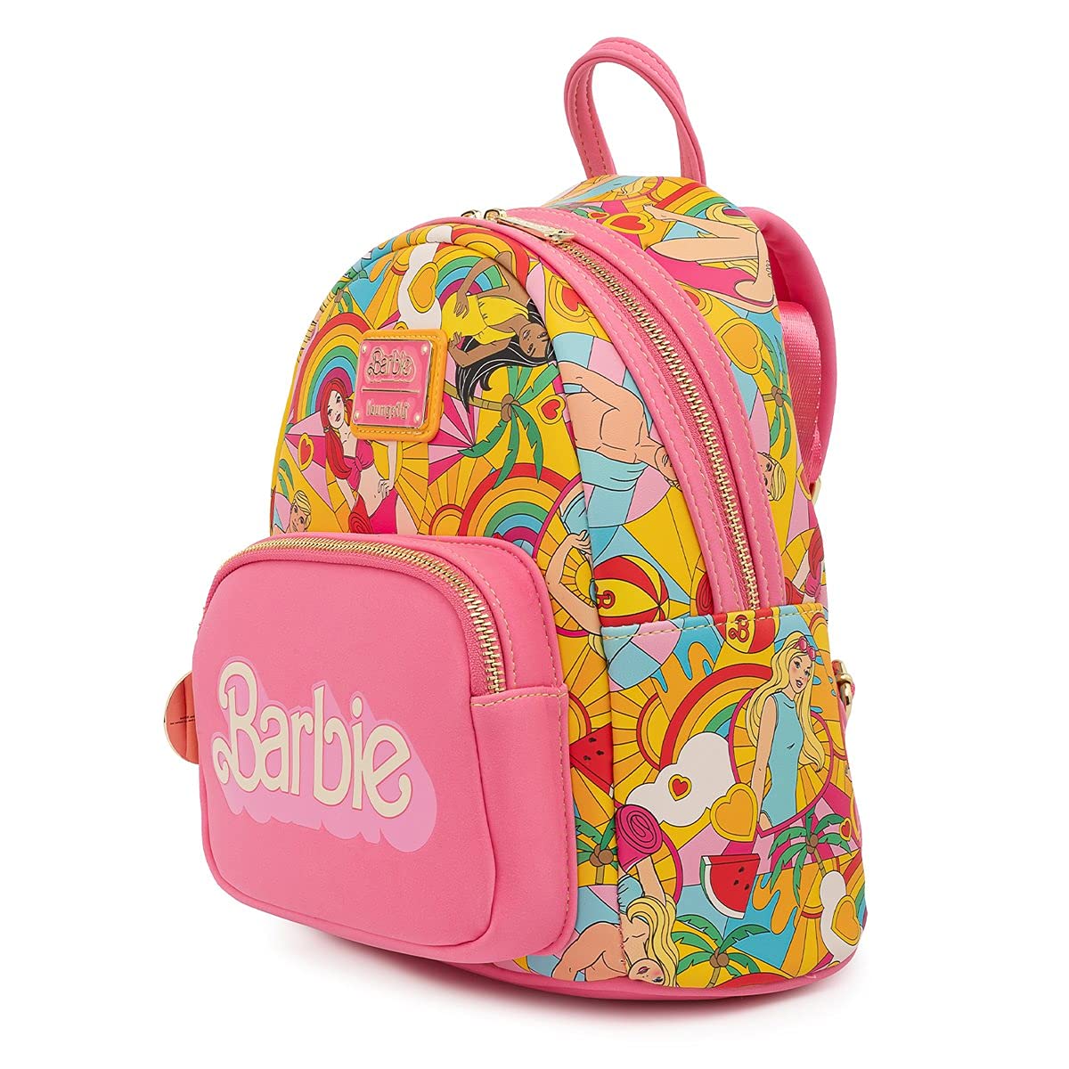 Foto 3 pulgar | Minimochila Loungefly Barbie Fun In The Sun, Rosa Y Multicolor - Venta Internacional.