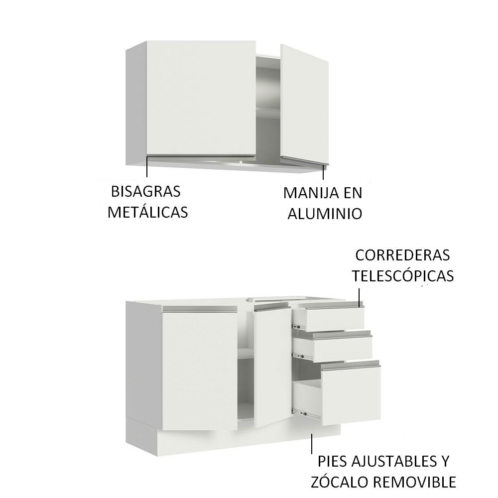 Foto 6 pulgar | Cocina Integral Madesa Glamy GRGL12000309 Sin Mesón de Acero con 120 Cm