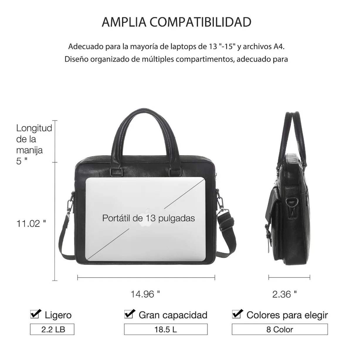 Portafolio para Caballero Malubero Maletin Negro Coppel