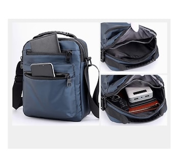 Foto 2 | Bolso de Hombro Malubero Negro para Hombre 20x24x10 cm