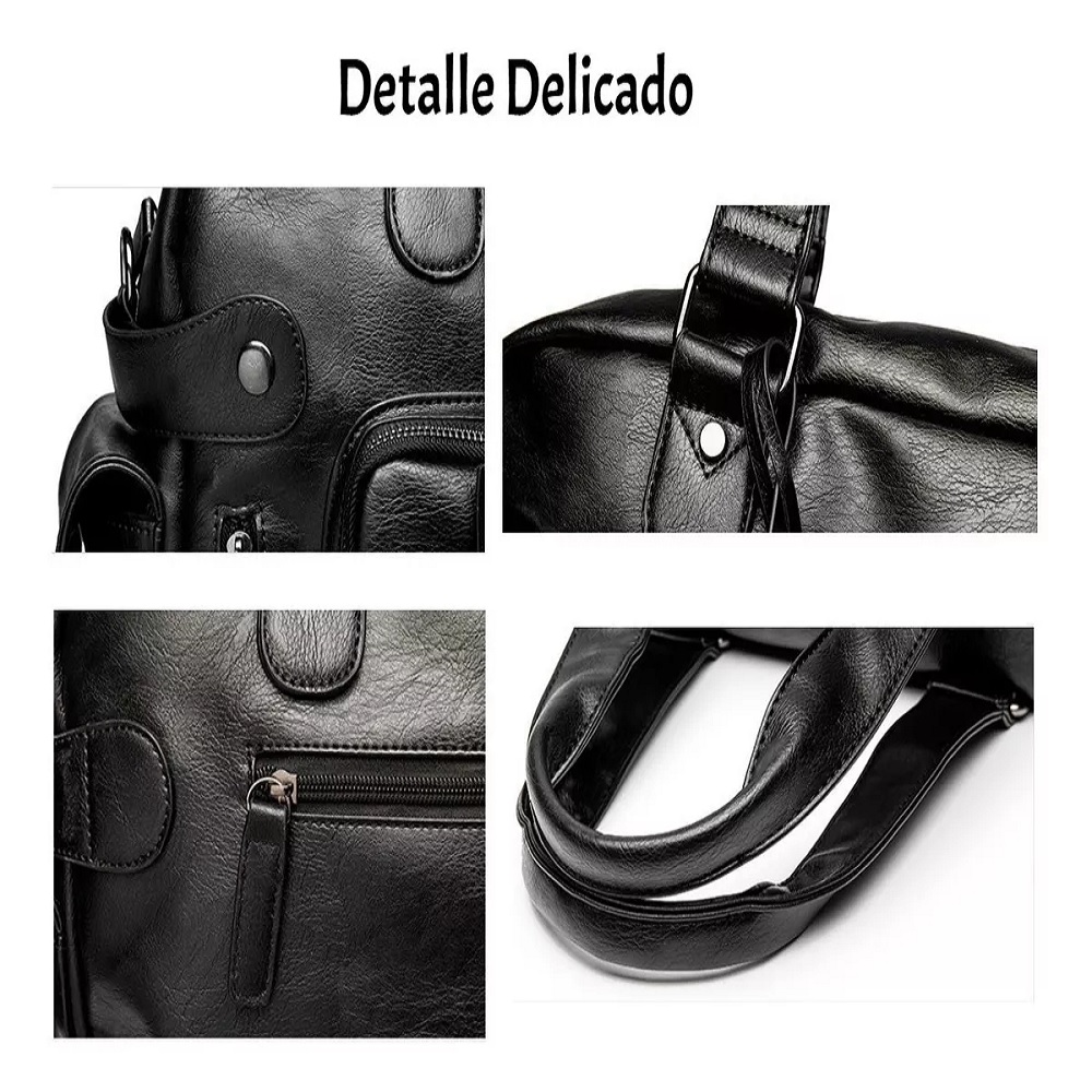 Foto 4 pulgar | Bolsa Banderola Malubero color Negra Para Hombre De Piel