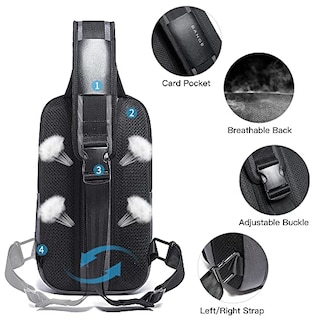 Foto 4 | Mochila tipo Bandolera para Laptop Sling Impermeable Gris - Venta Internacional