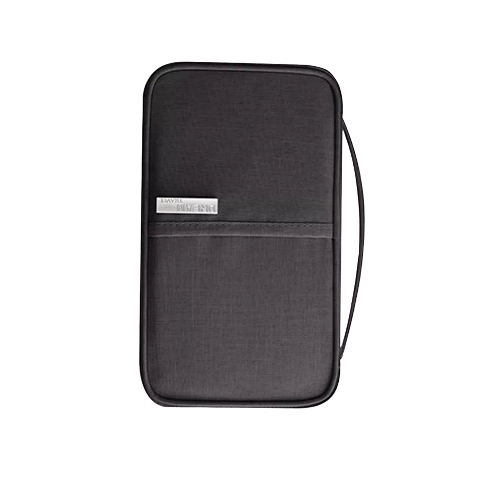 Cartera Porta Funda Pasaporte Documentos, Negro