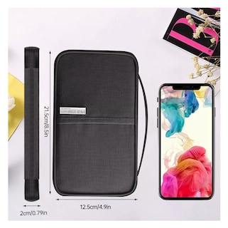 Foto 2 | Cartera Porta Funda Pasaporte Documentos, Negro