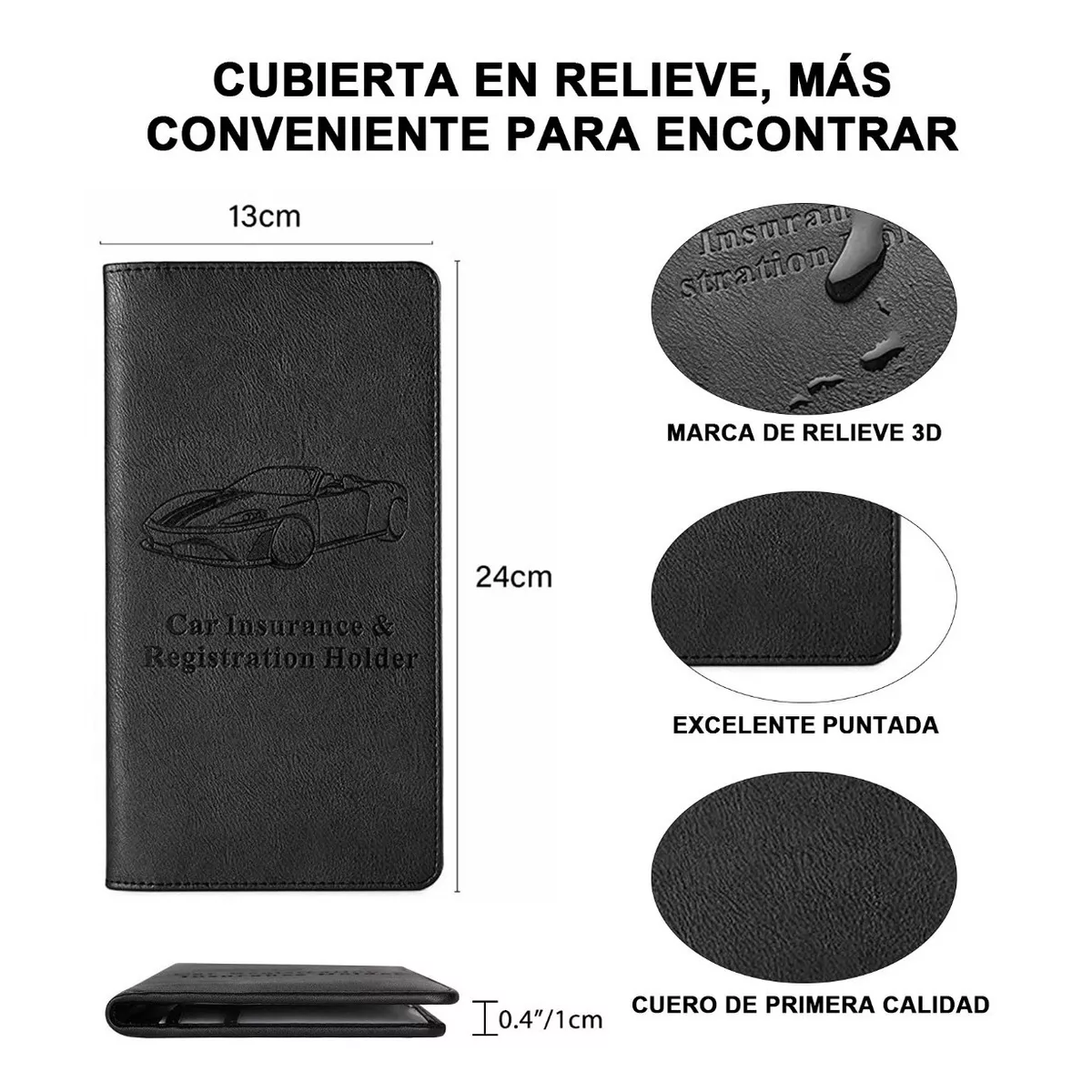 Foto 5 pulgar | Cartera, Tarjetero,titular De La Tarjeta Matrícula Del Coche Eo Safe Imports Esi-13834 Negro