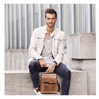 Foto 3 | Bolso Mariconera Hombre Maletin Bandoleras Y Billetera Kit T