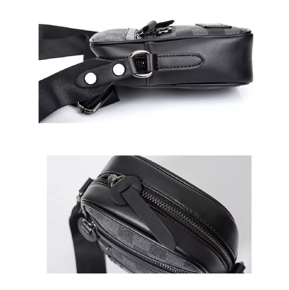 Foto 4 pulgar | Bolso Para Hombre Crossbody Belug, Bandolera Maletín Moda Casual Cuadros Negro