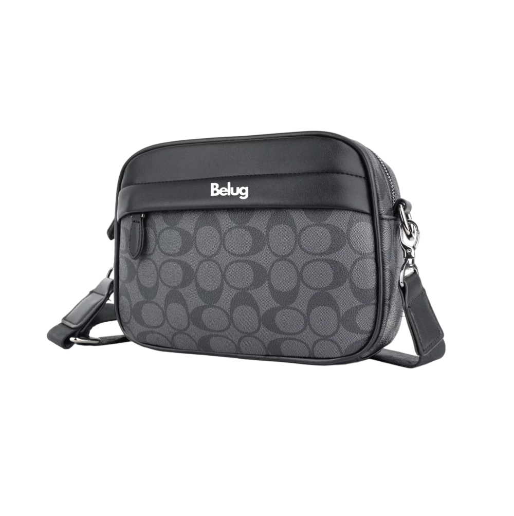Bolso Para Hombre Crossbody Belug, Bandolera Maletín Moda Casual Círculos Negro