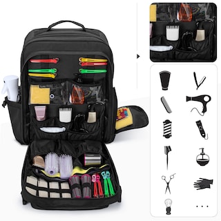 Foto 3 | Funda Barber Bafaso De Nailon Negro Con Funda Para Portátil Y 10 Bolsillos - Venta Internacional.