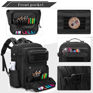 Foto 4 | Funda Barber Bafaso De Nailon Negro Con Funda Para Portátil Y 10 Bolsillos - Venta Internacional.