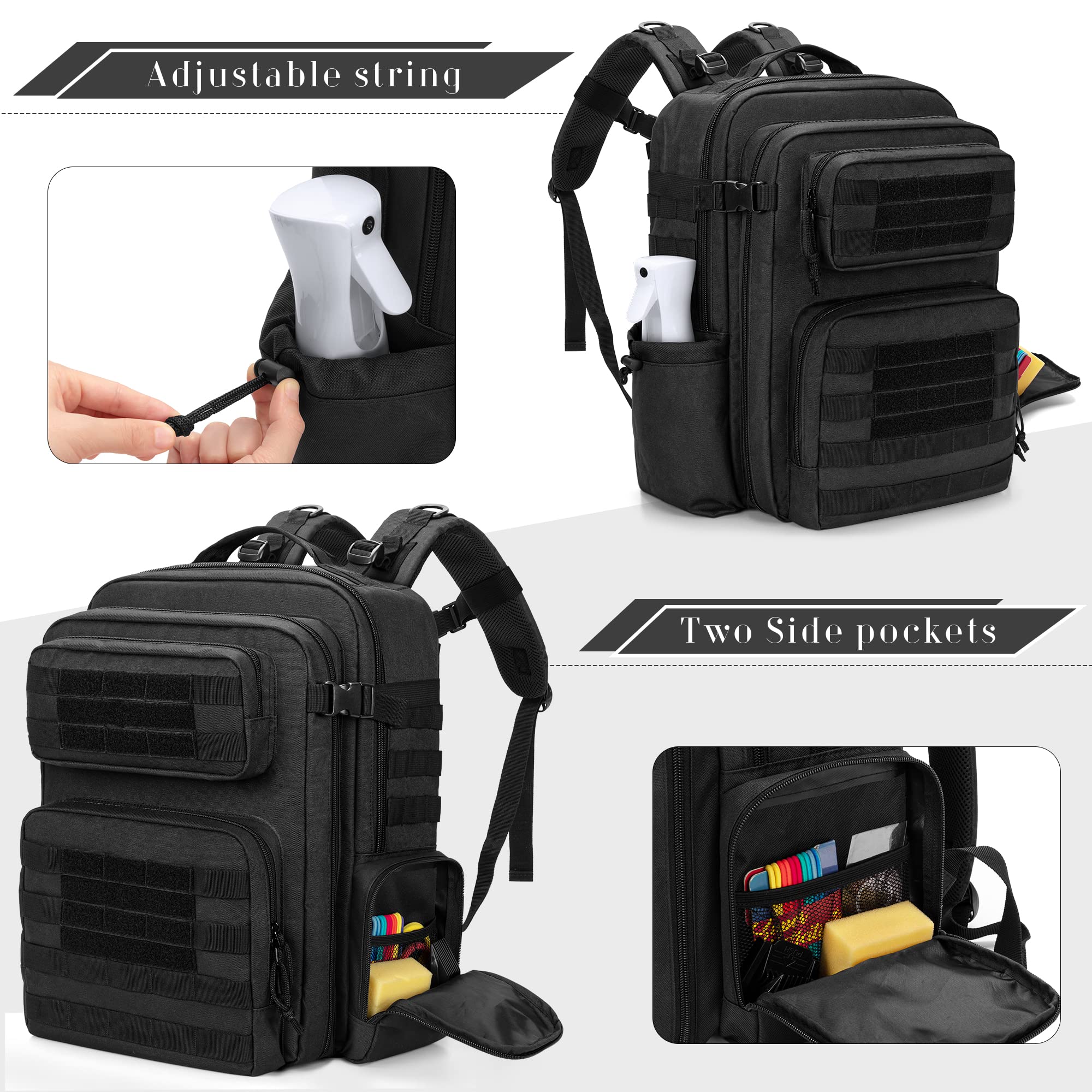 Foto 6 pulgar | Funda Barber Bafaso De Nailon Negro Con Funda Para Portátil Y 10 Bolsillos - Venta Internacional.
