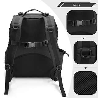 Foto 6 | Funda Barber Bafaso De Nailon Negro Con Funda Para Portátil Y 10 Bolsillos - Venta Internacional.