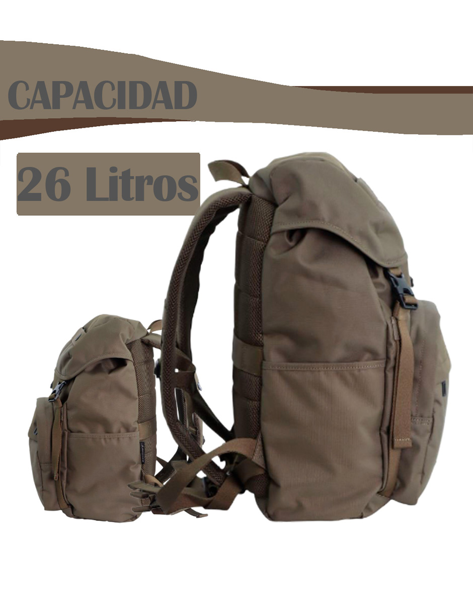 Foto 3 | Mochila Mod. Downtown Con Cubierta Color Caqui