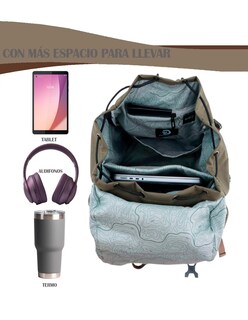 Foto 4 | Mochila Mod. Downtown Con Cubierta Color Caqui