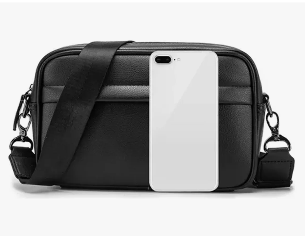 Bandolera Xtellar De Cuero De Los Hombres Crossbody Bolso De Hombro