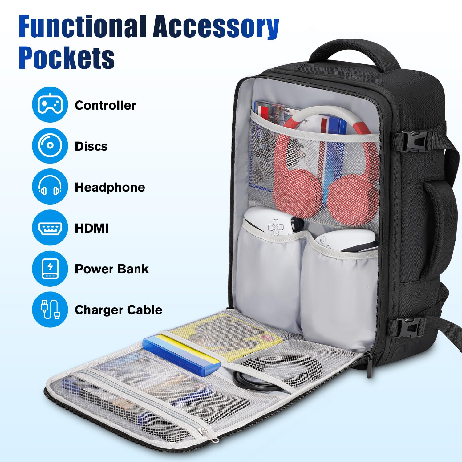 Foto 5 pulgar | Funda De Transporte Deegotech Para Ps5/ps5 Pro Con Portátil De 15,6 Pulgadas, Color Negro - Venta Internacional.