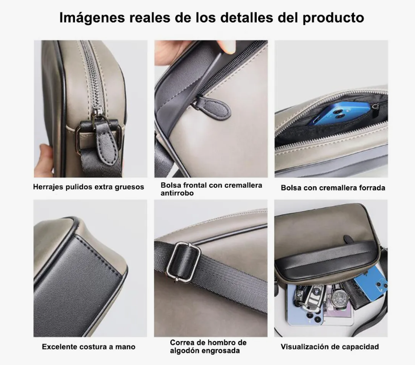Foto 2 | Bolsa Xtellar Bandolera Hombre Moda Crossbody Alta Calidad