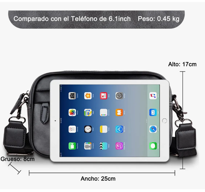 Foto 3 pulgar | Bandolera Xtellar De Cuero De Los Hombres Crossbody Bolso De Hombro