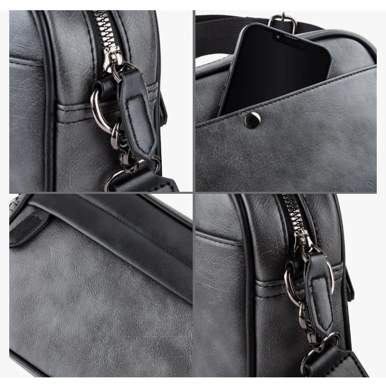Foto 4 pulgar | Bandolera Xtellar De Cuero De Los Hombres Crossbody Bolso De Hombro