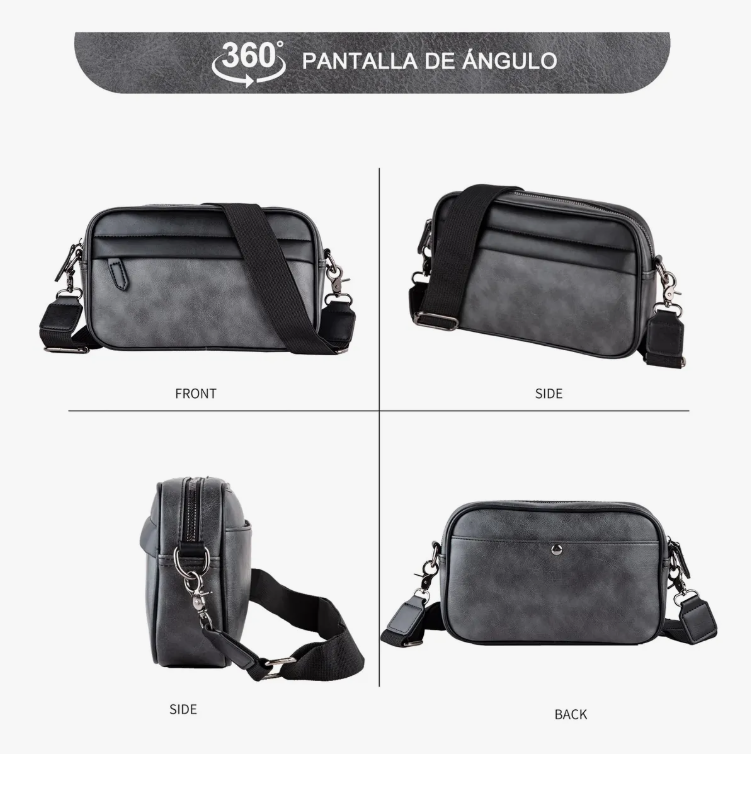 Foto 5 pulgar | Bandolera Xtellar De Cuero De Los Hombres Crossbody Bolso De Hombro