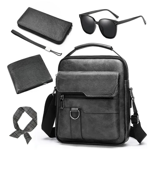 Foto 2 pulgar | Bolso Xtellar Hombre Mujer Maletin Bandoleras Y Billetera Kit 5pzs