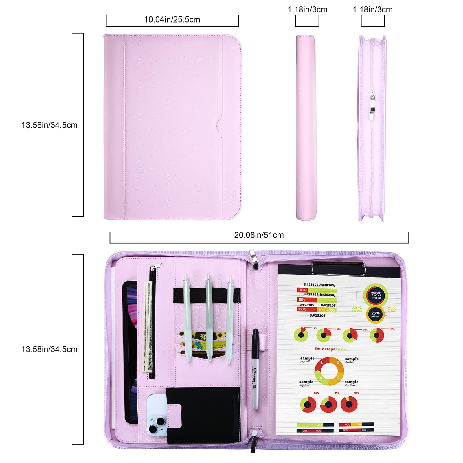 Foto 7 | Carpeta Portfolio Business Padfolio Procase, Color Morado - Venta Internacional.