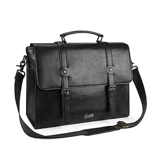Foto 1 | Maletín Para Portátil De Cuero Impermeable De 15,6 Pulgadas Lab.g Negro
