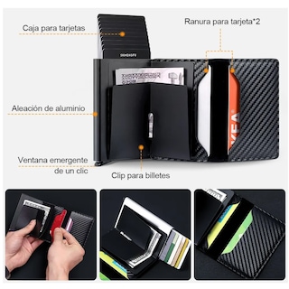 Foto 3 | Cartera Con Protección De Aluminio Para Hombre Eo Safe Imports Esi-19371 Negro