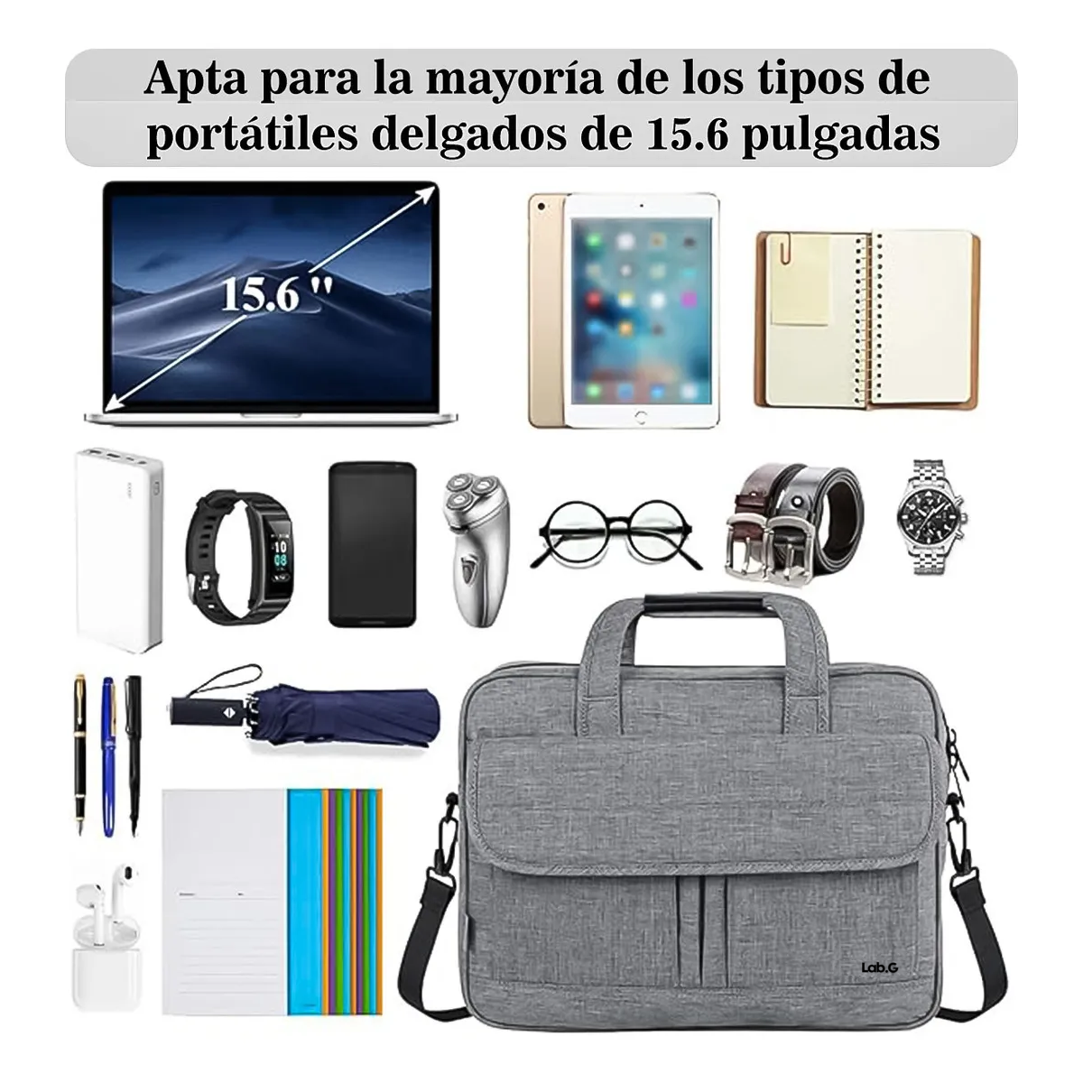 Foto 2 | Maletín Portafolio Lab.g Para Laptop De 15.6 In Gris