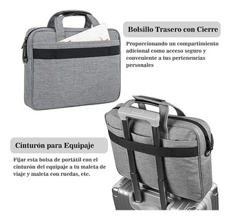 Foto 4 | Maletín Portafolio Lab.g Para Laptop De 15.6 In Gris