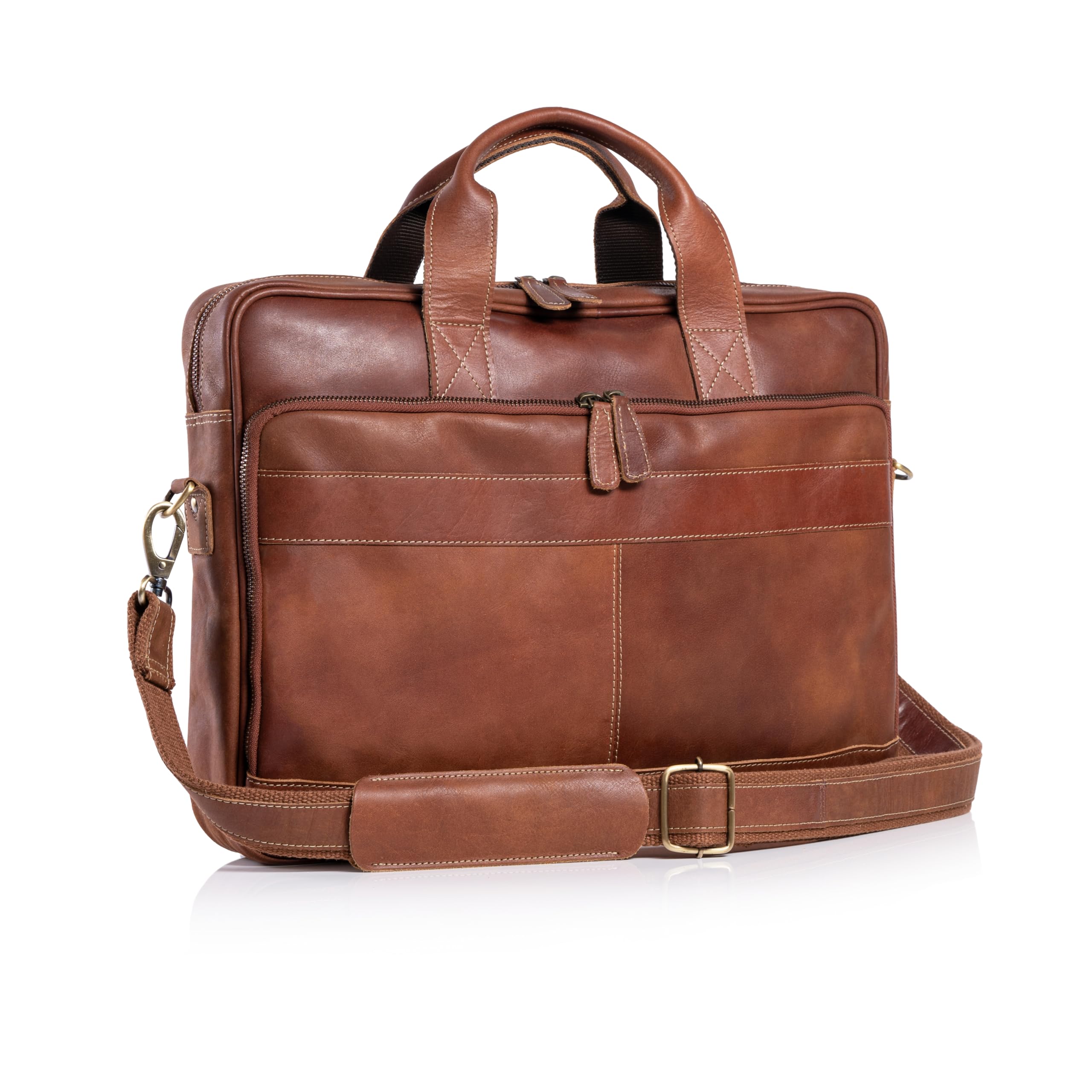 Foto 1 | Maletín De Piel Komalc Laptop Messenger De 16 Pulgadas, Color Canela - Venta Internacional.