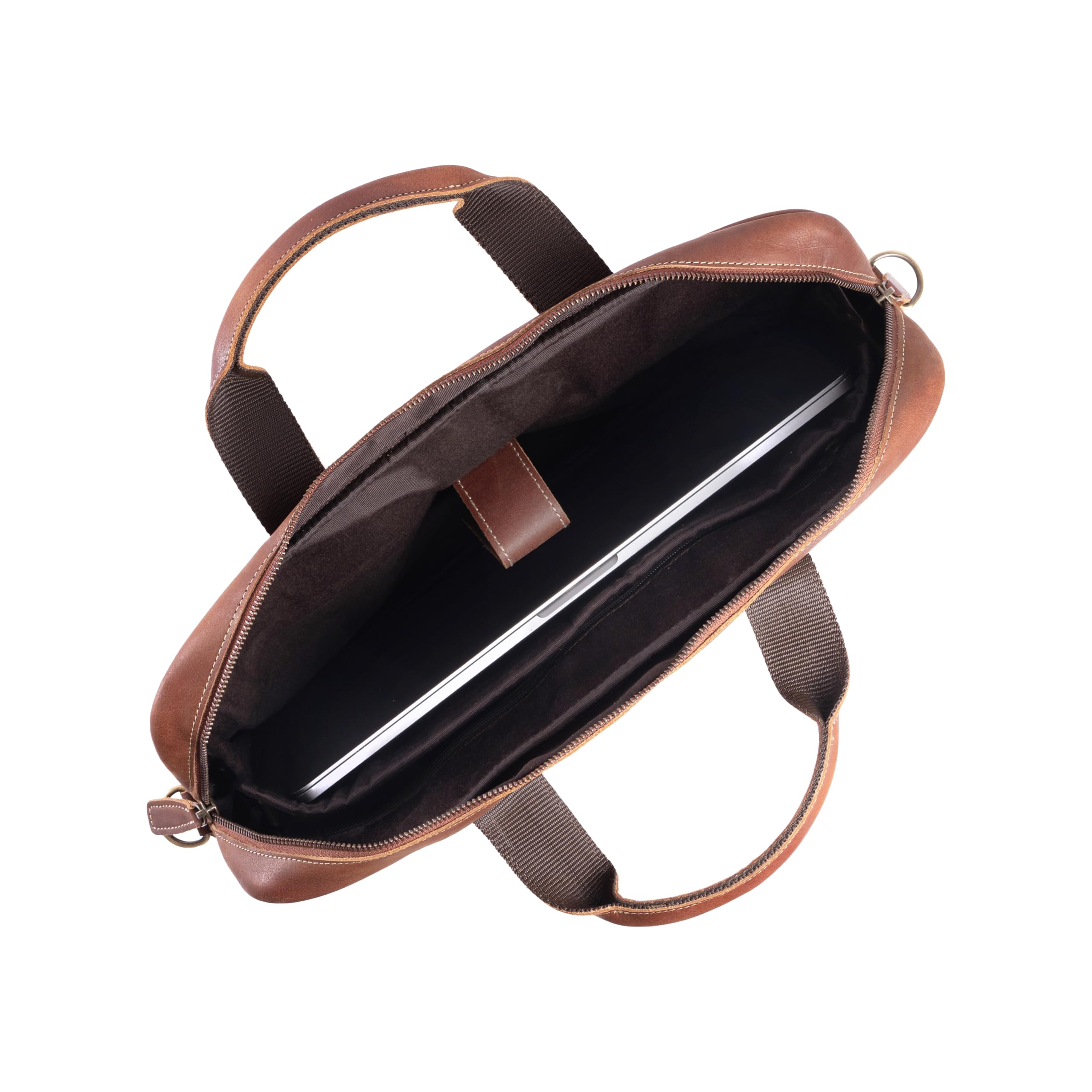 Foto 4 pulgar | Maletín De Piel Komalc Laptop Messenger De 16 Pulgadas, Color Canela - Venta Internacional.