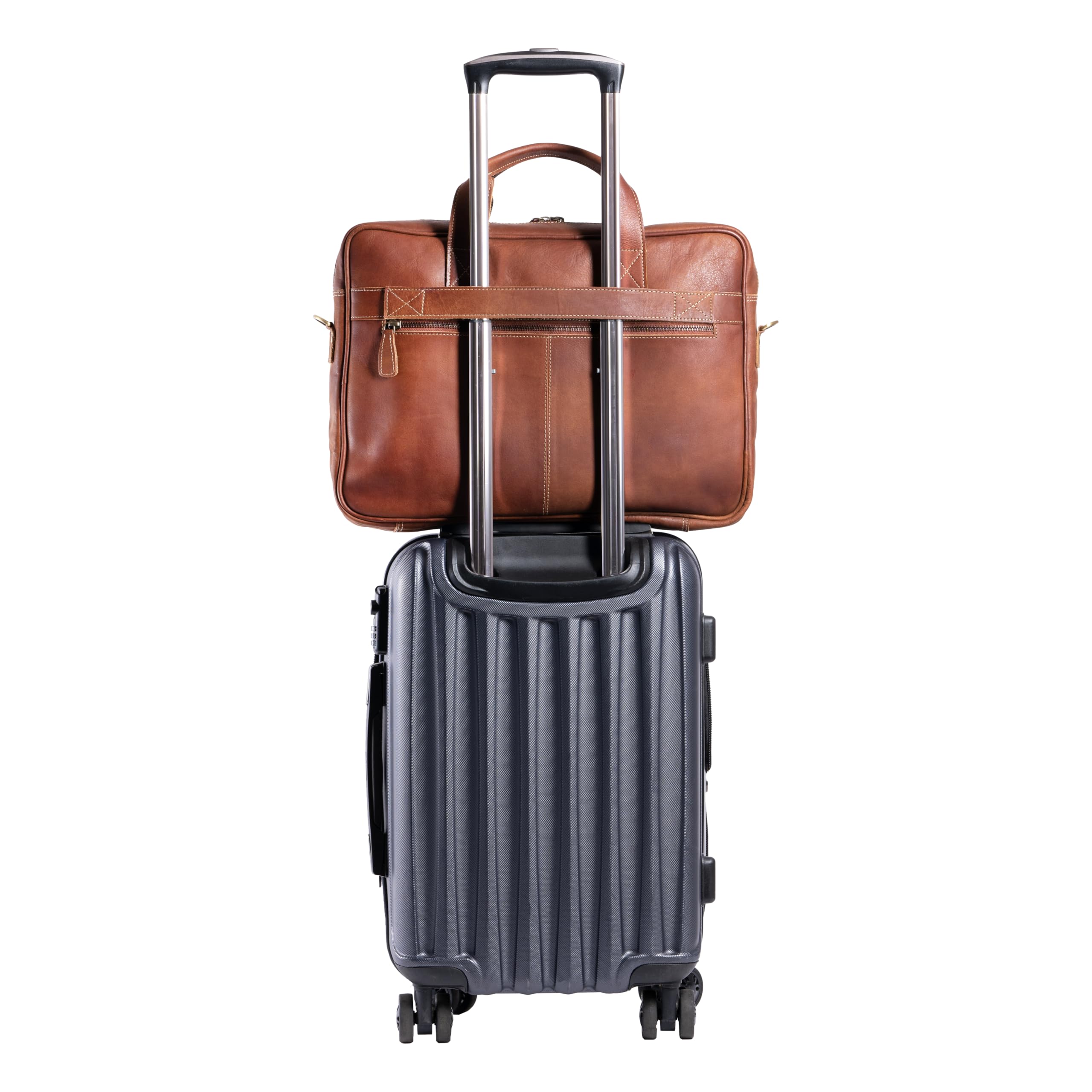 Foto 4 | Maletín De Piel Komalc Laptop Messenger De 16 Pulgadas, Color Canela - Venta Internacional.