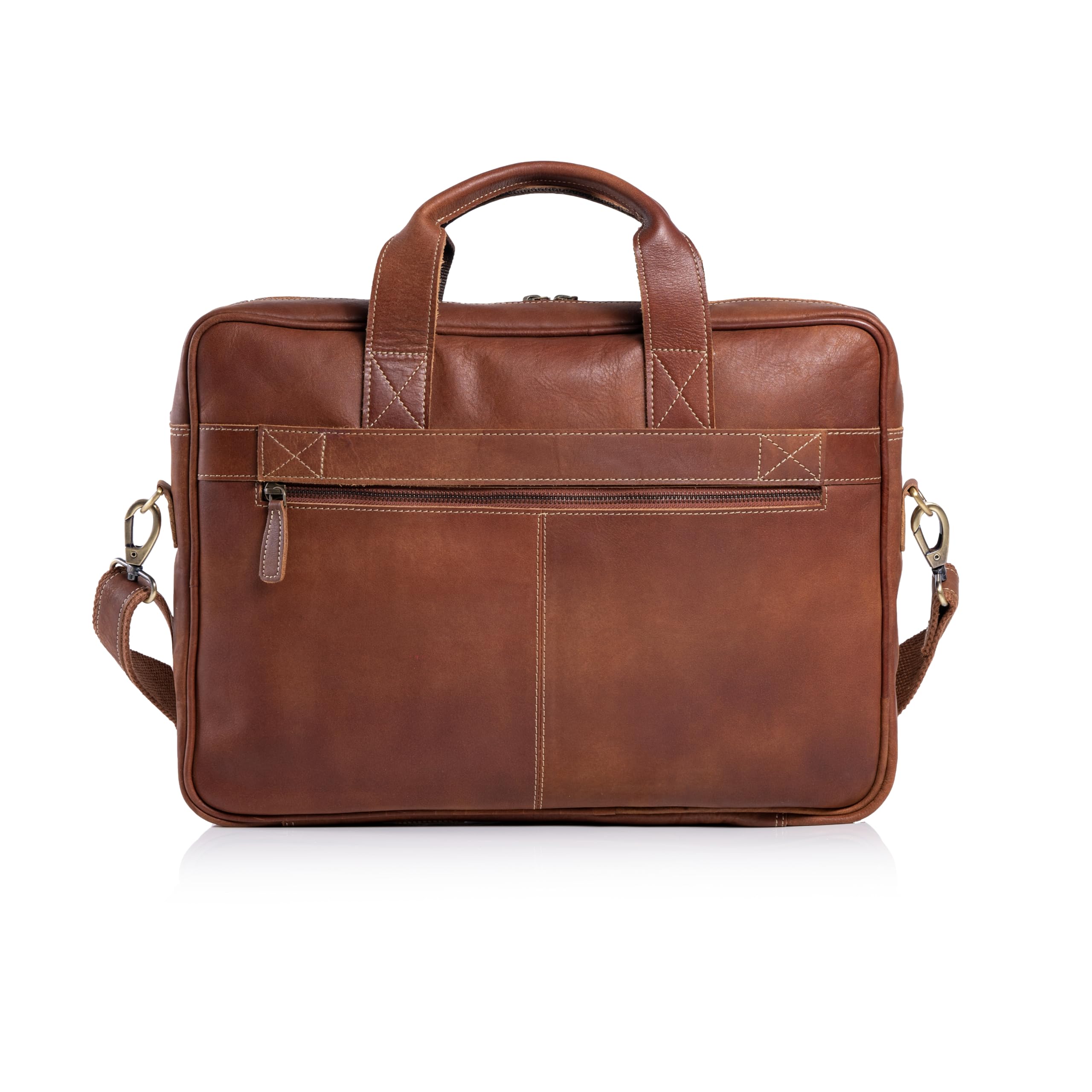 Foto 5 | Maletín De Piel Komalc Laptop Messenger De 16 Pulgadas, Color Canela - Venta Internacional.