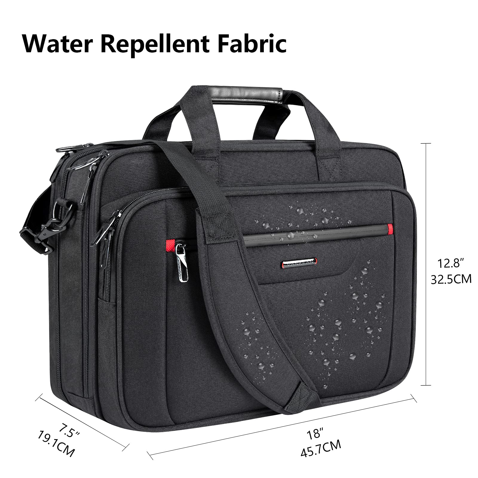 Foto 3 pulgar | Maletín Para Portátil Vankean Premium De 17,3'', Repelente Al Agua, Negro - Venta Internacional.