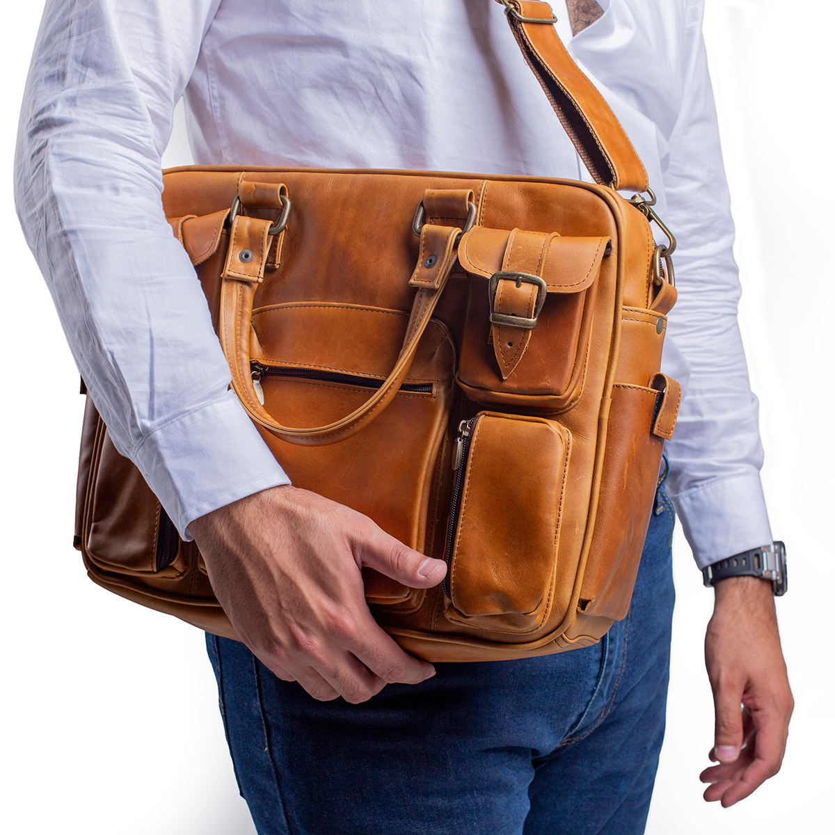 Foto 4 | Portafolio Piel Genuina Castelli Laptop 17 Pulgadas Hombre