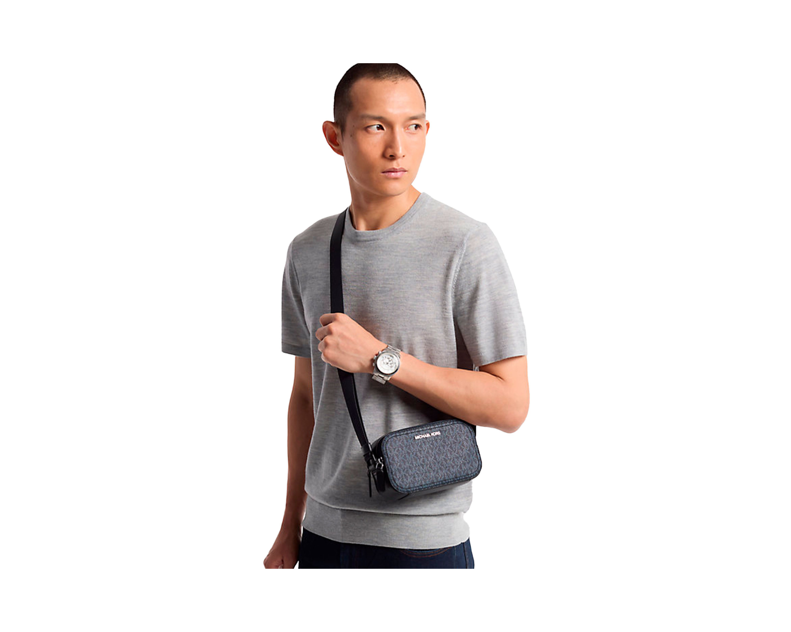 Foto 4 pulgar | Bandolera Michael Kors Cooper Camera Bag Con Logo 37f4lcoc6b Color Azul